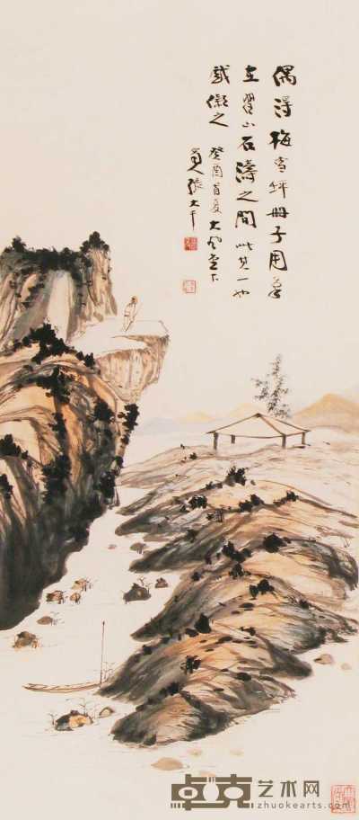 张大千 癸酉（1933年）作 山水 立轴 83×36cm